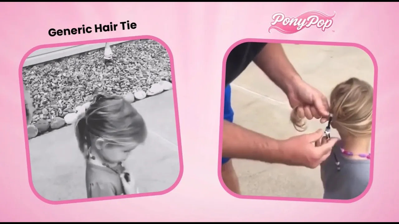 Load video: &lt;p&gt;See the difference for yourself! Watch this side-by-side comparison showing why PonyPop™ hair ties outperform ordinary hair ties in style, comfort, and results.&lt;/p&gt;
